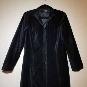 Long Black Goth Velvet Duster Coat